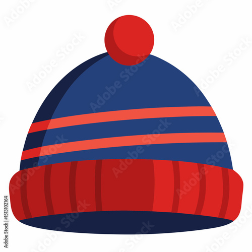 beanie vector illustration, isolated on white background