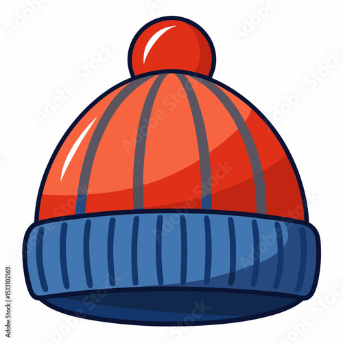 beanie vector illustration, isolated on white background
