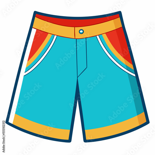 bermuda short vector illustration, isolated on white background