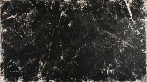 Scratched vintage film background with grunge effect. Black textured overlay for text. Distressed grain surface with space for creative use.