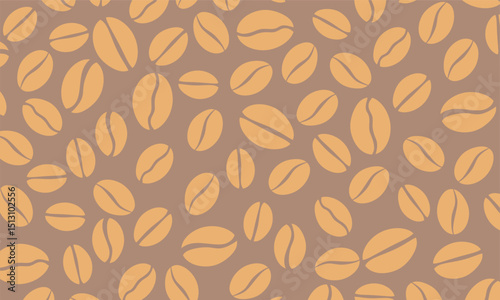 Coffee beans pattern background. Coffee Bean Seamless Pattern for Packaging Design or Wrapping Papper. 