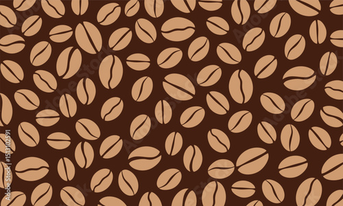 Vector coffee pattern with random beans. seamless pattern. coffee background. Coffee Beans Illustration for packaging.