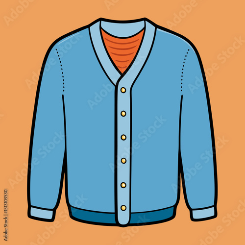 cardigan vector illustration, isolated on white background