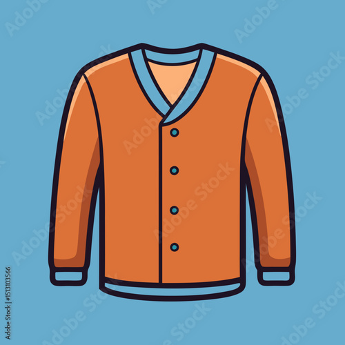 cardigan vector illustration, isolated on white background