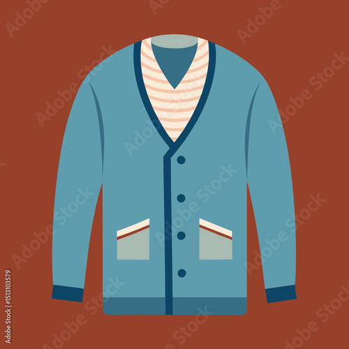 cardigan vector illustration, isolated on white background