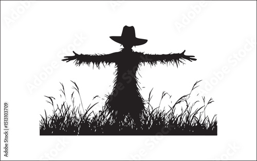 set of halloween icons. scarecrow