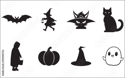 halloween icons set