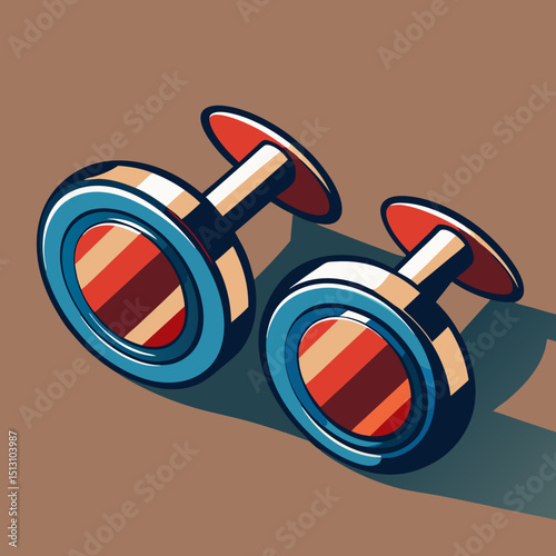 cufflinks vector illustration, isolated on white background