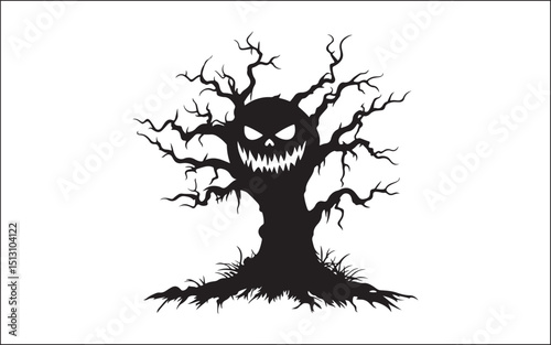Halloween Tree Vector Art