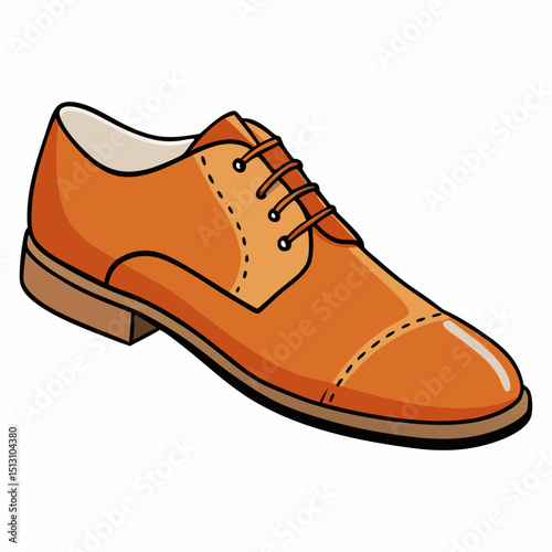 dress leather shoes vector illustration, isolated on white background