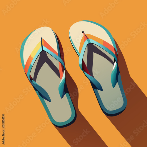 flip-flops vector illustration, isolated on white background