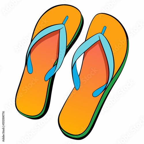 flip-flops vector illustration, isolated on white background
