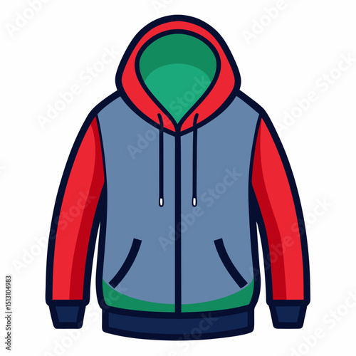 hoodie vector illustration, isolated on white background