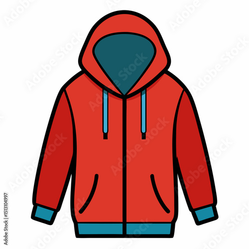 hoodie vector illustration, isolated on white background