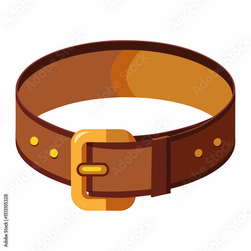 leather belt vector illustration, isolated on white background