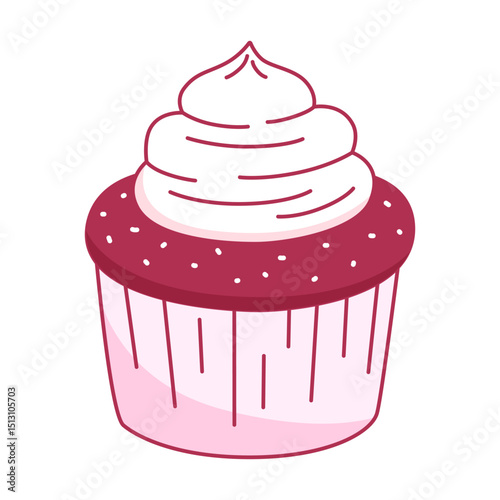 Delicious Delight: A delightful cupcake with a swirl of creamy frosting, perfectly capturing the essence of sweetness and indulgence.