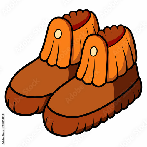 moccasins vector illustration, isolated on white background
