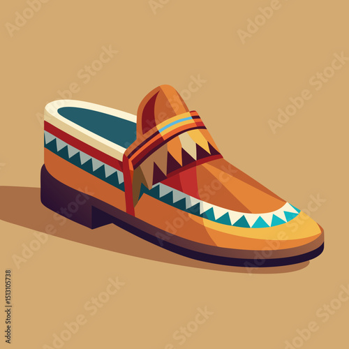 moccasins vector illustration, isolated on white background