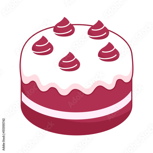 Sweet Delight: A delightful, appetizing cake, a culinary masterpiece, artfully decorated with creamy frosting and delectable red velvet layers, perfect for any occasion.