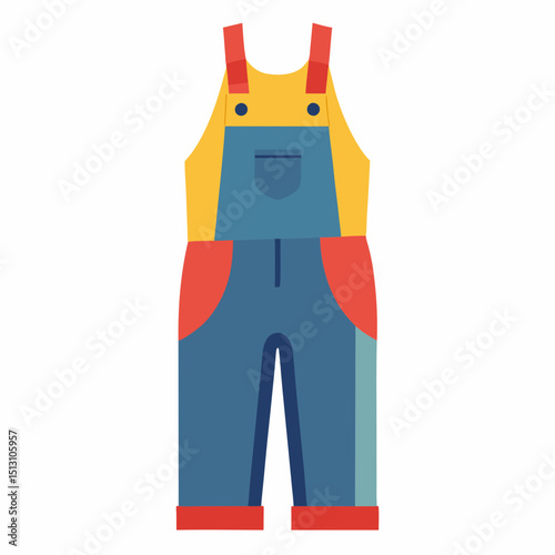 overalls vector illustration, isolated on white background