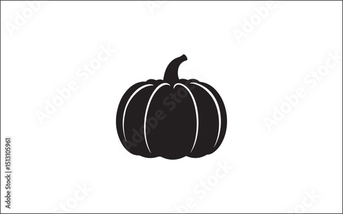 Halloween Pumpkin Silhouette Vector Illustration White Background