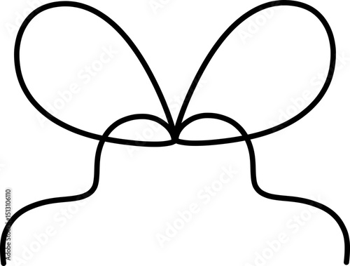 Double Tail Hand Drawn Ribbon Style Bow