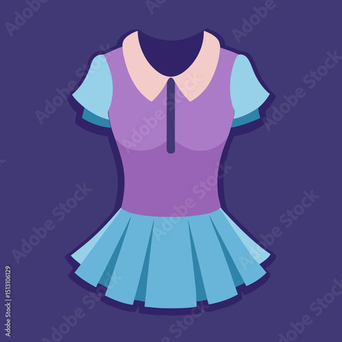 peplum top vector illustration, isolated on white background