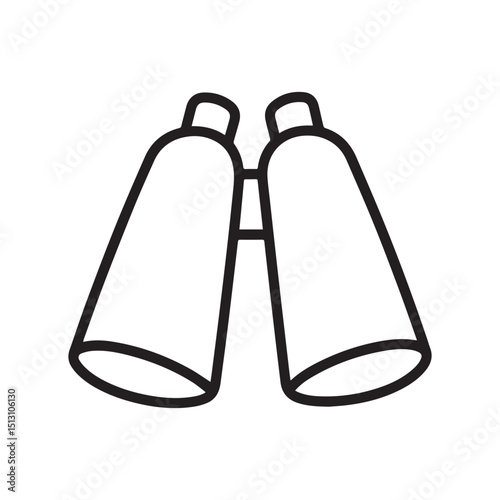 Binoculars clipart cartoon style vector illustration Silhouette white background.