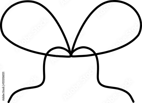 Puffy Hand Drawn Butterfly Shaped Bow