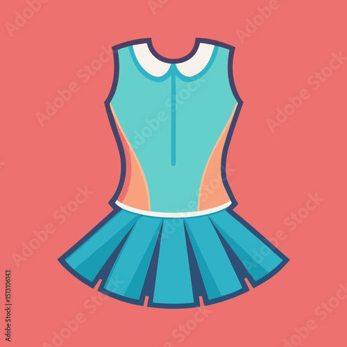 peplum top vector illustration, isolated on white background