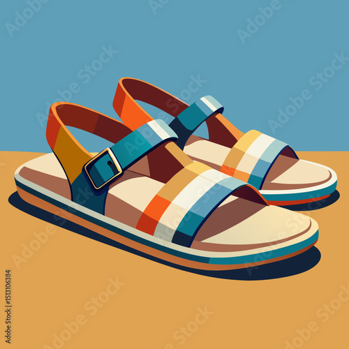 sandals vector illustration, isolated on white background