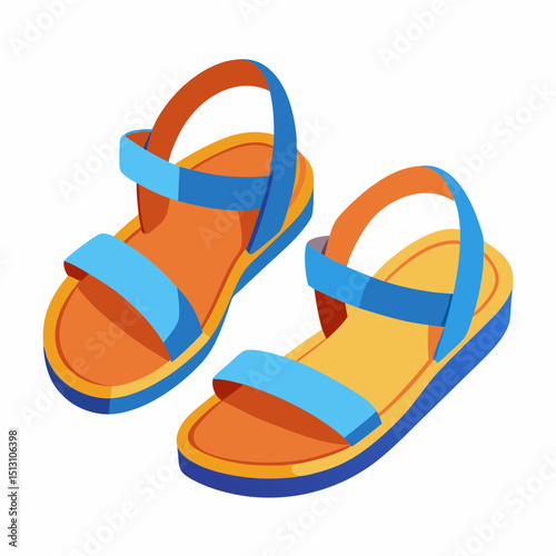 sandals vector illustration, isolated on white background