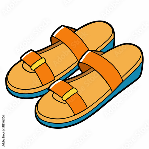 sandals vector illustration, isolated on white background