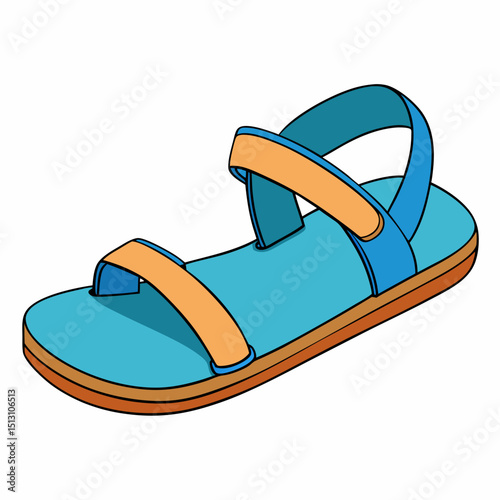 sandals vector illustration, isolated on white background