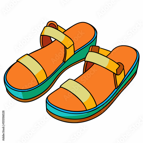 sandals vector illustration, isolated on white background