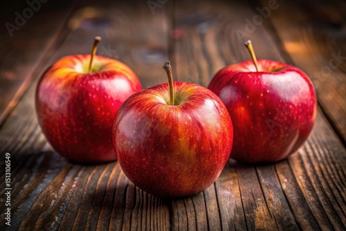 Three Apples in a Row, Rule of Thirds Photography, Fruit Still Life, Red Apple Image, Apple Composition