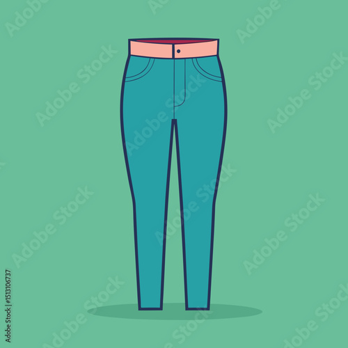 long pant vector illustration, isolated on white background