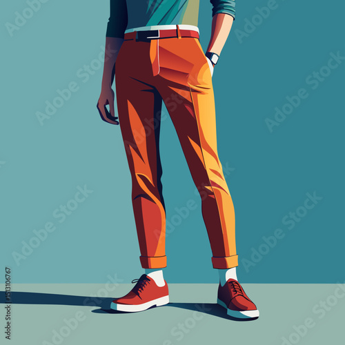 long pant vector illustration, isolated on white background