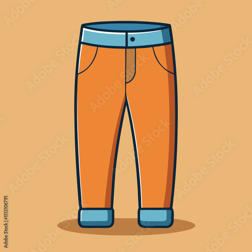 long pant vector illustration, isolated on white background