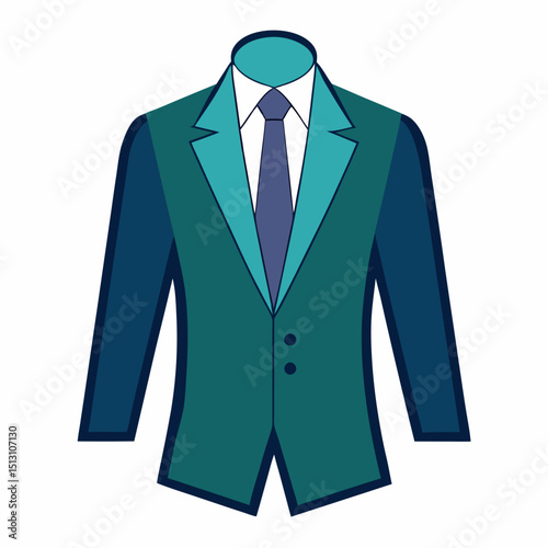 suit vector illustration, isolated on white background