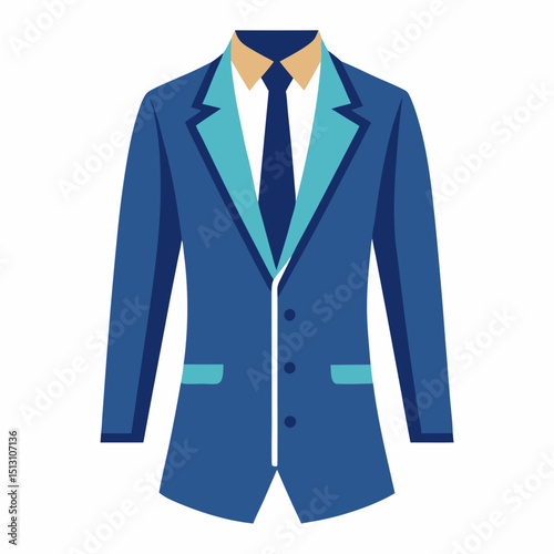 suit vector illustration, isolated on white background