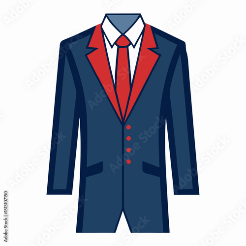 suit vector illustration, isolated on white background