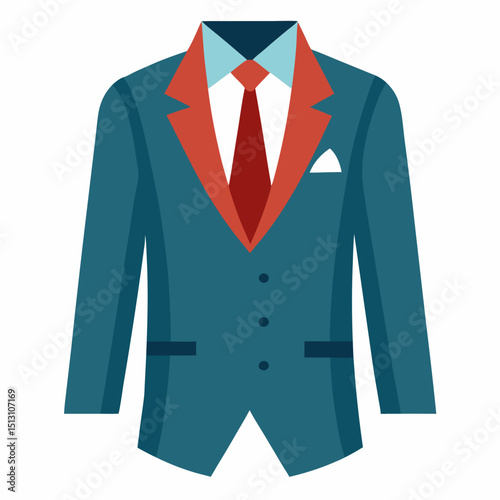 suit vector illustration, isolated on white background