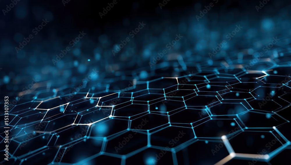 Obraz premium High-tech hexagonal grid structure representing innovative technology and digital networks.