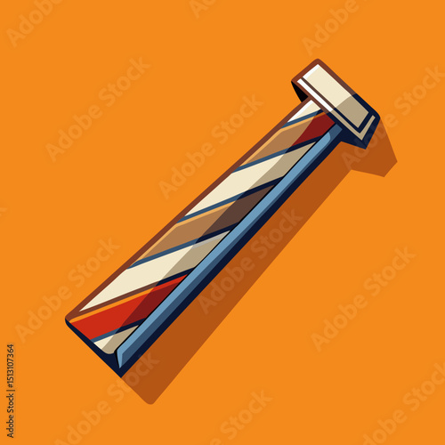 collar tie clip vector illustration, isolated on white background