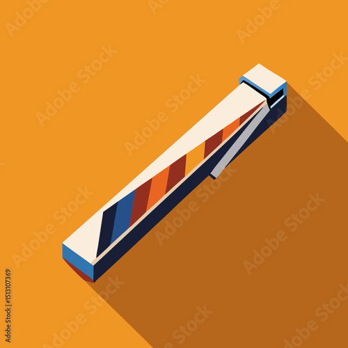 collar tie clip vector illustration, isolated on white background