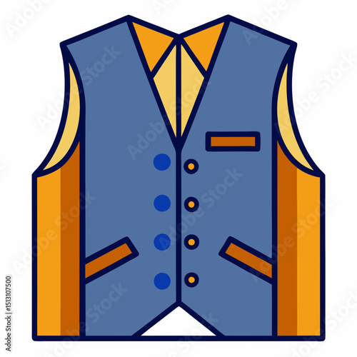 vest vector illustration, isolated on white background