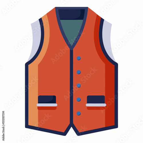 vest vector illustration, isolated on white background