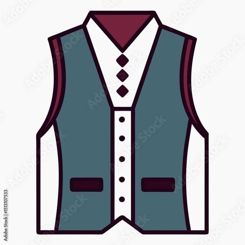 vest vector illustration, isolated on white background