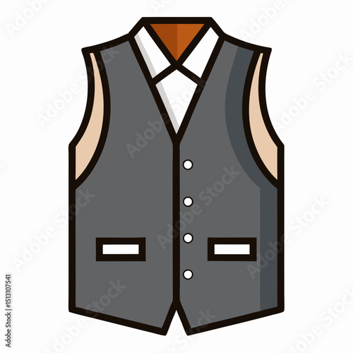 vest vector illustration, isolated on white background